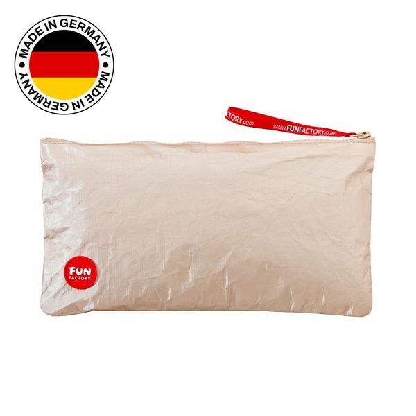 Сумка для секс-игрушек Fun Factory TOYBAG M, золотистая, на молнии, 25x12 см SX1011