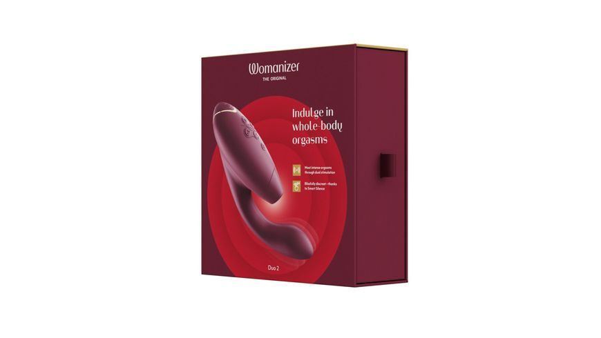 Подвійний вакуумний кліторальний стимулятор з вібрацією Womanizer Duo 2 - Bordeaux, незалежні мотори SO8755