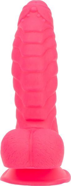 Ребристый фаллоимитатор на присоске ADDICTION &mdash; Tom 7&Prime; Dildo With Balls &mdash; Pink, вибропуля в подарок SO5585
