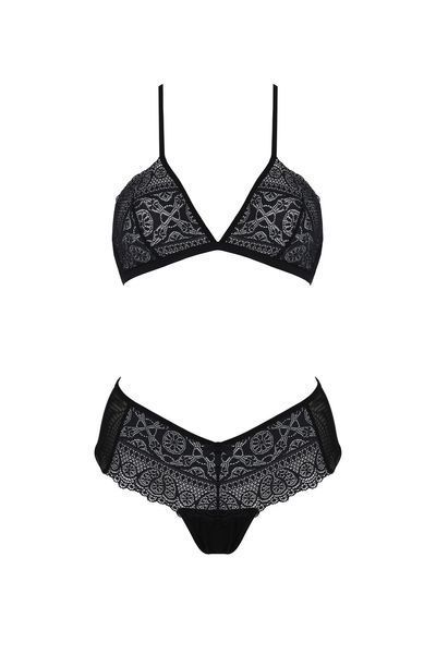 Комплект Passion KERRIA BIKINI black, S/M, бралетт и трусики-бикини SX0483