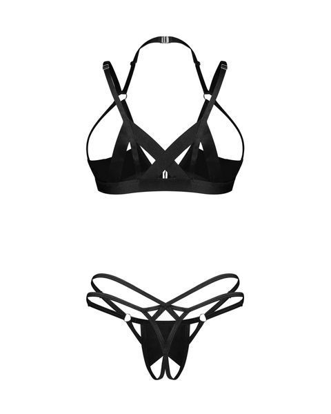 Комплект Obsessive Keira Lise 2-pcs crotchless set S/M SX3099