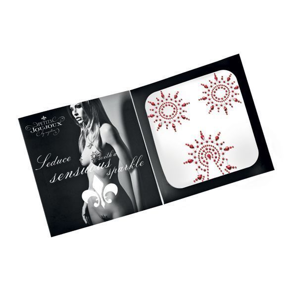 Пестіс з кристалів Petits Joujoux Gloria set of 3 - Red, прикраса на груди та вульву SO3147