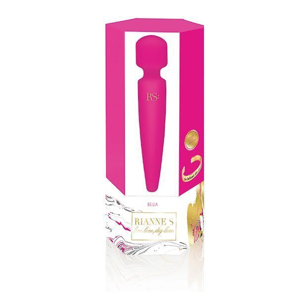 Вібромасажер Rianne S: Bella Mini Wand Rose, 10 режимів, медичний силікон, подарункове паковання SO3868