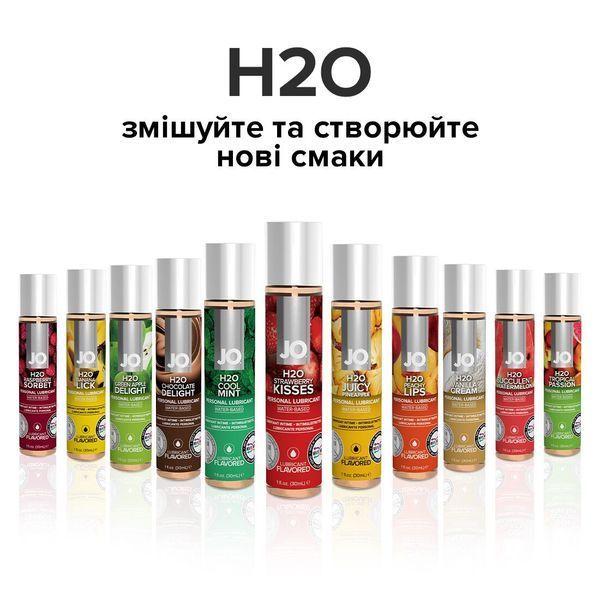Смазка на водной основе JO H2O &mdash; Strawberry Kiss (30 мл) без сахара, растительный глицерин SO1469