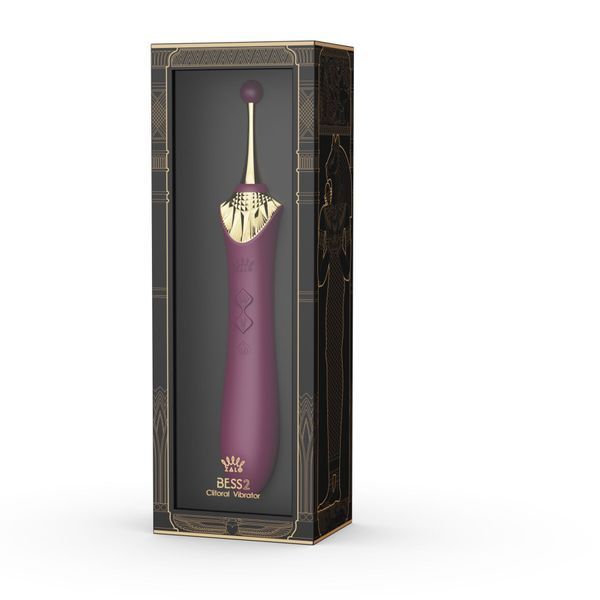 Мультифункциональный вибратор Zalo &mdash; Bess 2 Velvet Purple, 4 насадки, подогрев SO8237