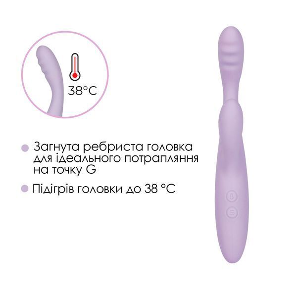 Тонкий кролик-вибратор Svakom Cici+ 2 Lilac, управление со смартфона, подогрев до 38 &deg;C SX0729