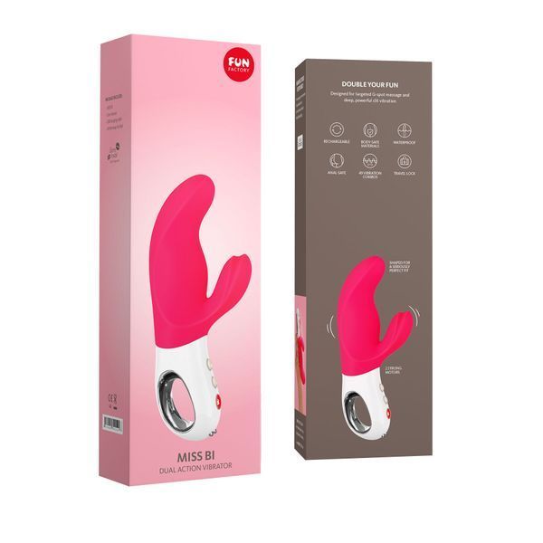 Вибратор-кролик Fun Factory MISS BI pink/white, 2 независимых мотора, диаметр 4,2 см SX0944