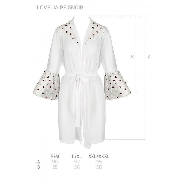 Повітряний пеньюар Passion LOVELIA PEIGNOIR S/M, white SO4775