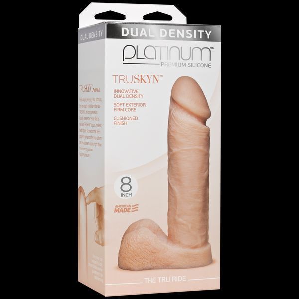 Фаллоимитатор Doc Johnson Platinum TRUSKYN - The Tru Ride 8 Inch, диаметр 4,8см, двухслойный силикон SO1970