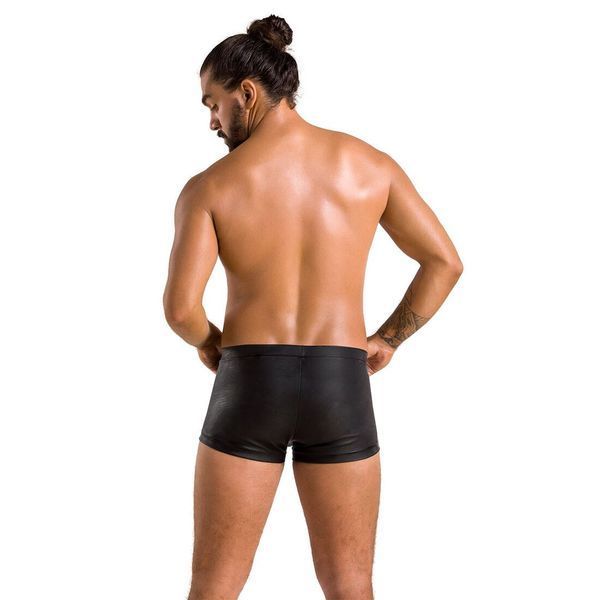 Чоловічі шкіряні боксери з клапаном Passion 050 SHORT PATRICK S/M Black SO7622
