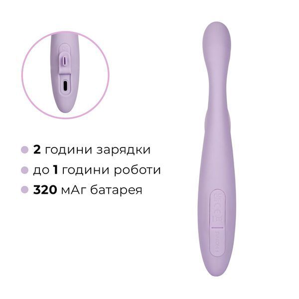 Тонкий кролик-вибратор Svakom Cici+ 2 Lilac, управление со смартфона, подогрев до 38 &deg;C SX0729