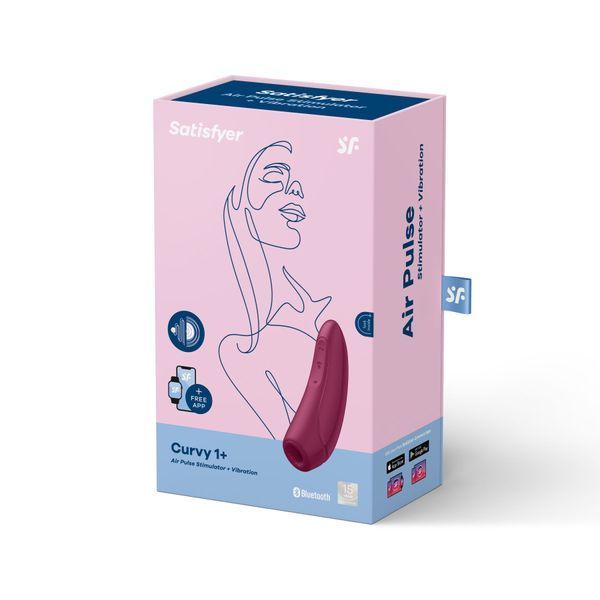 Вакуумный клиторальный стимулятор Satisfyer Curvy 1+ Rose Red с управлением через интернет SO3780