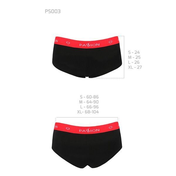 Трусики-шортики Passion PS003 PANTIES XL, black SO4210
