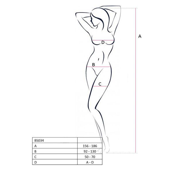 Бодістокінг Passion BS034 white, комбінезон, імітація боді і панчіх PBS034W