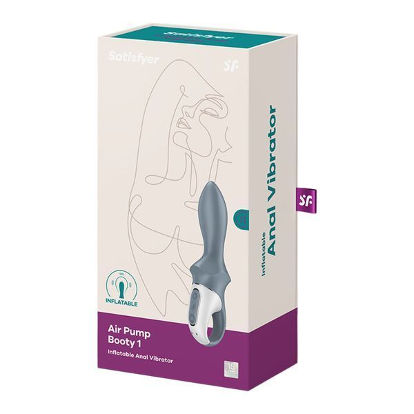 Анальный надувной вибратор Satisfyer Air Pump Booty 1, гибкий ствол SX2179