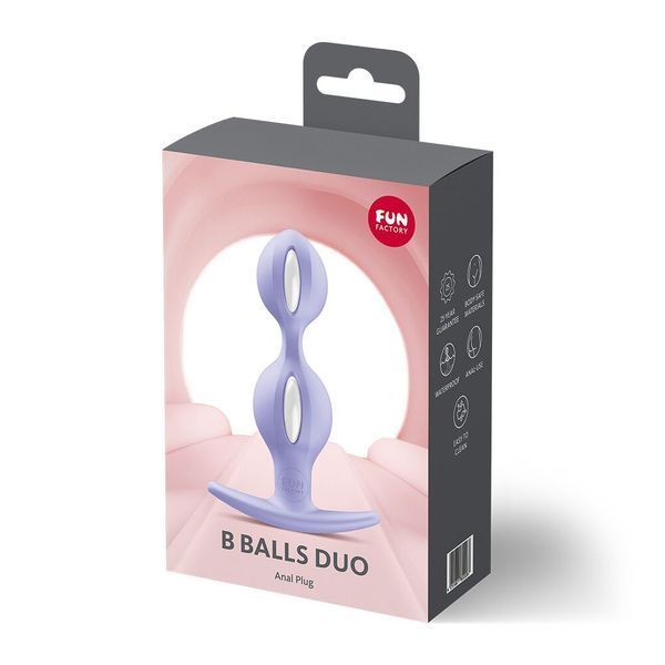 Анальные шарики Fun Factory B BALLS DUO Purple, эффект вибрации, диаметр 3,2 и 3,6 см SX3691