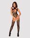 Ажурний бодістокінг з отворами Obsessive Bodystocking G327 black S/M/L, комбінезон, з доступом SO7248 фото 3