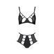 Комплект белья Passion TASMINA SET XXL/XXXL black, лиф, высокие трусики с корсетом сзади SO8492 фото 3