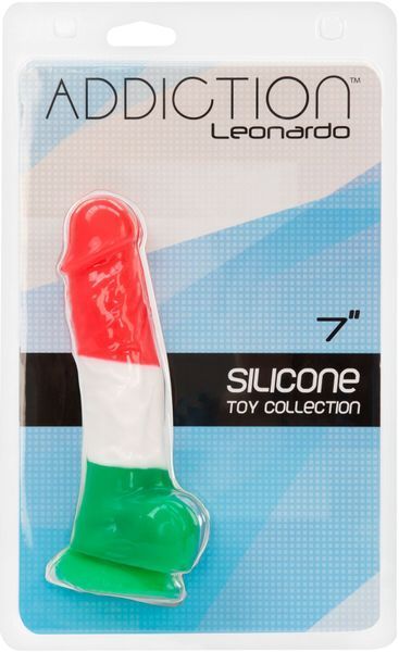 Цветной фаллоимитатор ADDICTION - LEONARDO - 7" - 3 COLOURS, 17,8 см, силикон SO4529