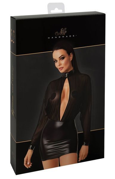 Платье Noir Handmade F348 Powerwetlook and tulle dress - XL SX2092