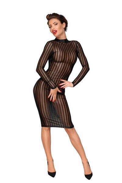 Платье с мокрым эффектом Noir Handmade F182 Classic dress made of elastic tulle, XL SX0050
