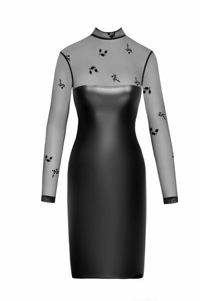 Сукня Noir Handmade F310 Sublime, M, black, міді, мокрий ефект, верх &mdash; сітка, довгий рукав SX0298
