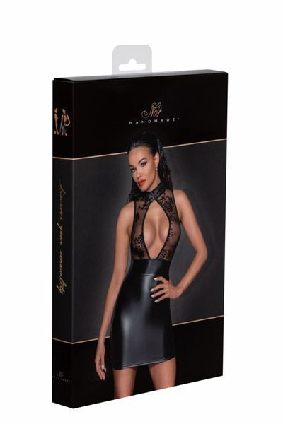 Сукня Noir Handmade F241 Short dress with powerwetlook skirt and tulle top, XL SX0148