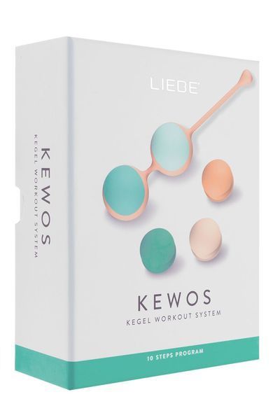 Вагинальные шарики Liebe Kewos &mdash; Peach/Mint, 5 шариков в комплекте, 15, 25, 35, 45 и 55 г SX1595