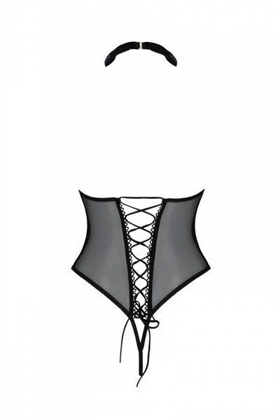 Эротическое боди Passion TRISHA BODY, L/XL, black, с открытыми чашками SO9741