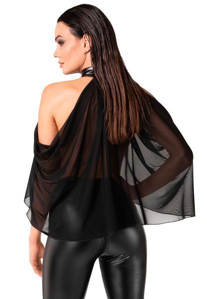 Черная прозрачная накидка Noir Handmade F349 Tulle bolero - 4XL SX1987