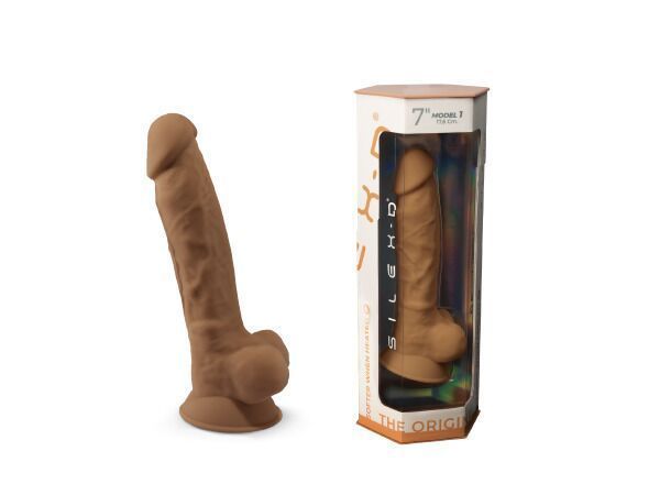 Фалоімітатор SilexD Johnny Caramel (MODEL 1 size 7in), двошаровий, силікон + Silexpan, діаметр 3,8см SO3835
