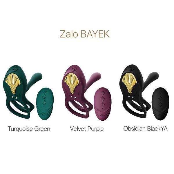 Смарт-ерекційне кільце Zalo - BAYEK Obsidian Black, подвійне з ввідною частиною, пульт ДК SO6646