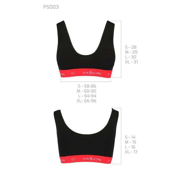 Спортивний топ на широких бретелях Passion PS003 TOP L, black SO4211