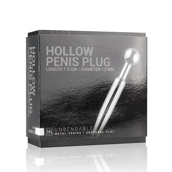 Полый уретральный стимулятор Sinner Gear Unbendable &mdash; Hollow Penis Plug, длина 7,5 см, диаметр 12 мм SO4582