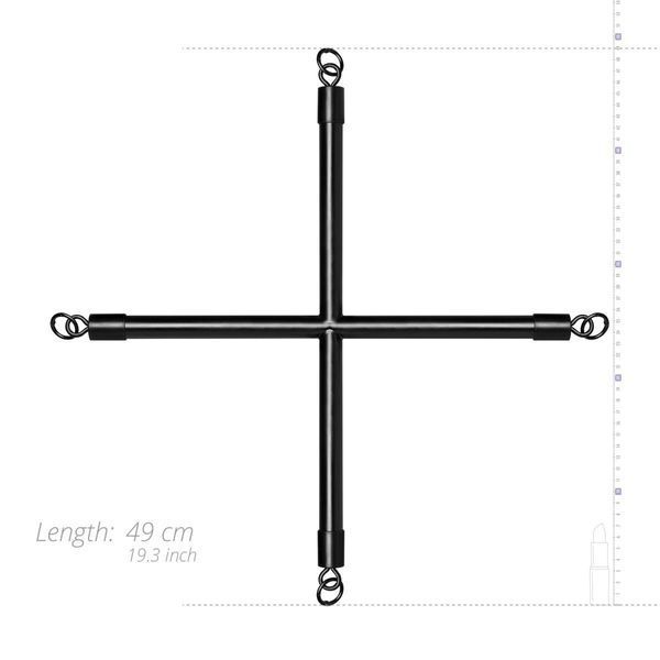 Крестовина БДСМ для фиксации рук и ног Bedroom Fantasies Hog Tie Cross Bar With Cuffs SX3050
