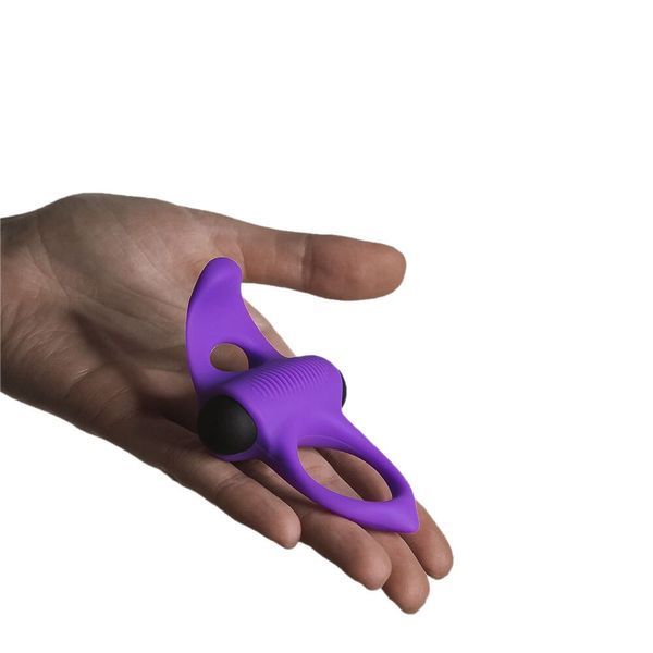 Эрекционное виброкольцо Adrien Lastic Lingus MAX Violet с язычком для стимуляции клитора AD30723