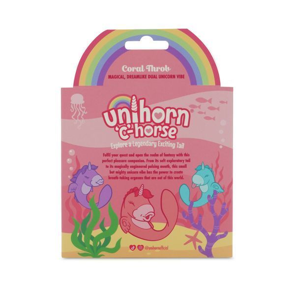 Вибратор-единорожка Unihorn &ndash; C Horse &ndash; Coral Throb, вагинально-клиторальная стимуляция, 2 мотора по 10 режимов SX2862