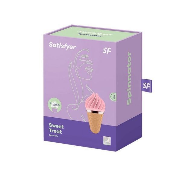 Мороженка-спиннатор Satisfyer Lay-On - Sweet Treat Pink/Brown, 10 режимов работы, водонепроницаемый SO3552