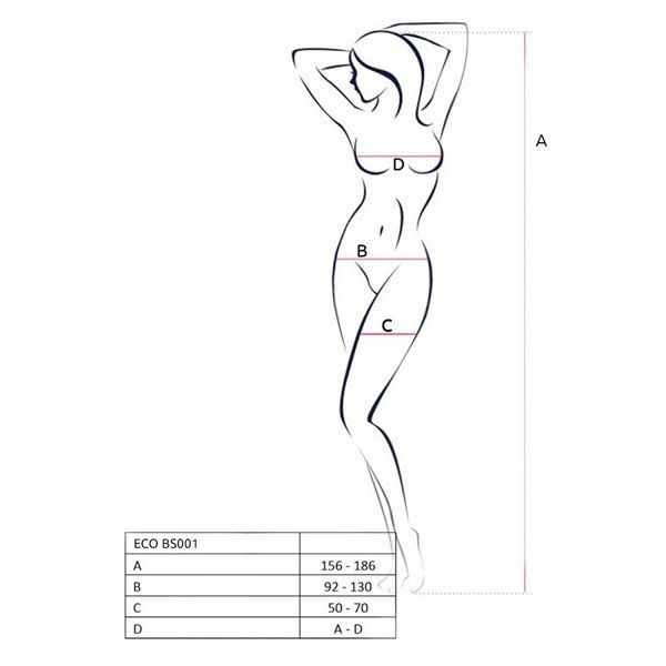 Бодістокінг Passion ECO BS001 One Size white, з доступом, імітація підв&rsquo;язок, флористичний декор SO7067