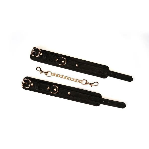 Наручники Liebe Seele Boudoir Amor Wrist Cuffs Black, з&rsquo;єднувальний ланцюжок на карабінах SX1669