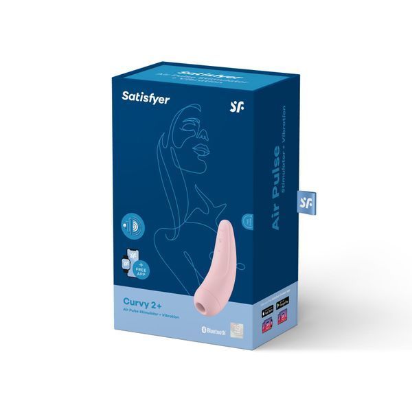 Вакуумный клиторальный стимулятор Satisfyer Curvy 2+ Pink с управлением через интернет SO3782