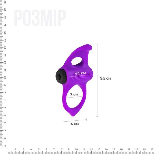 Эрекционное виброкольцо Adrien Lastic Lingus MAX Violet с язычком для стимуляции клитора AD30723