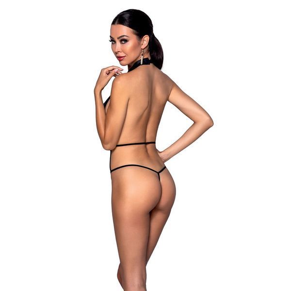 Боді-халтер з екошкіри Passion JANNIES BODY S/M black SO8443