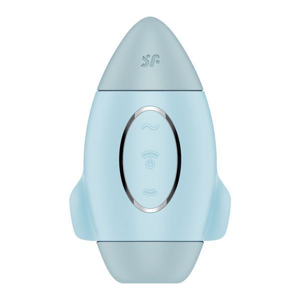 Вакуумний стимулятор з вібрацією Satisfyer Mission Control Blue, 2 незалежні мотори SO8969
