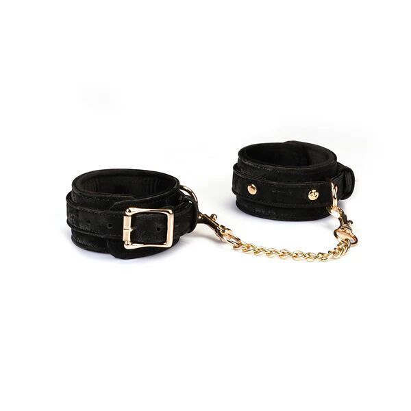 Наручники Liebe Seele Boudoir Amor Wrist Cuffs Black, з&rsquo;єднувальний ланцюжок на карабінах SX1669