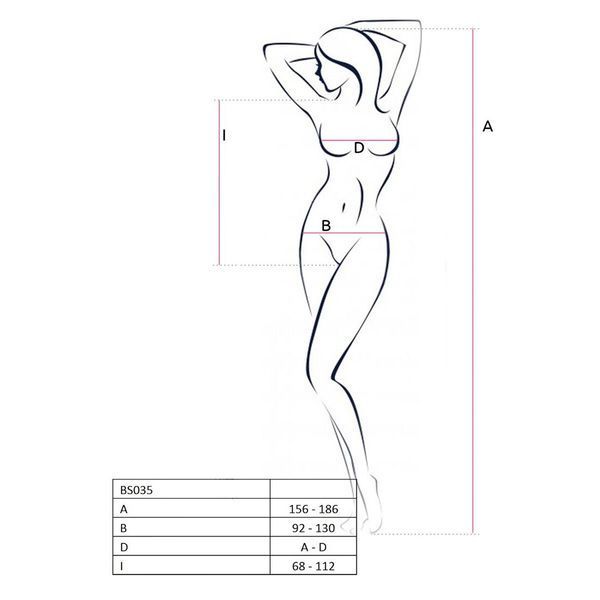 Бодістокінг Passion BS035 black, боді, імітація топа і трусиків PBS035B