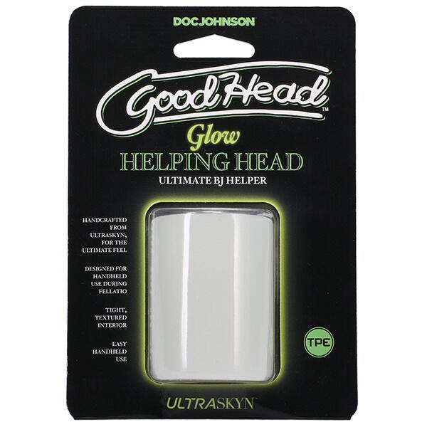 Мастурбатор Doc Johnson GoodHead Glow Helping Head, сквозной, светится в темноте SO9852