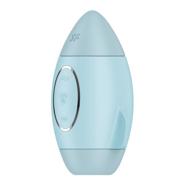 Вакуумний стимулятор з вібрацією Satisfyer Mission Control Blue, 2 незалежні мотори SO8969