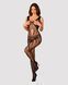 Сетчатый бодистокинг с вырезами и рисунком Obsessive Bodystocking G328 S/M/L, черный, комбинезон SO7249 фото 3