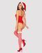 Тедді Obsessive Kissmas teddy, S/M, червоне, без бретелей, чокер, панчохи та шапка з помпоном у наборі SX1152 фото 2